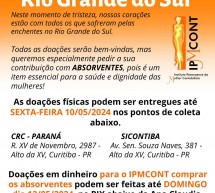 Sicontiba participa do campanha de ajuda a população do Rio Grande do Sul