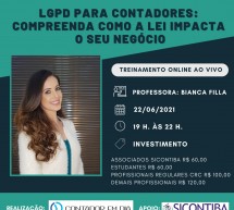 LGPD para CONTADORES – Compreenda como a Lei impacta o seu negócio – Treinamento ON-LINE ao vivo – 22 de junho