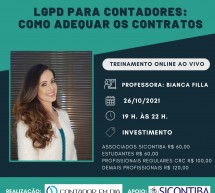 CANCELADO – Curso 26 de outubro – LGPD para CONTADORES – Como adequar os Contratos – on-line e ao vivo – INSCRIÇÕES a partir de 60 reais