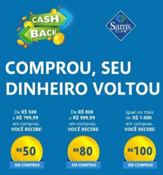 Parceria SAMs Club - Campanha Cash Back - Comprou, seu dinheiro voltou - De  03 a 06 de fevereiro - SicontibaSicontiba